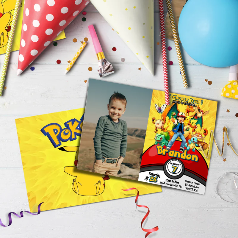 Pokemon Birthday Decorations, Anime Party Supplies, Pocket Monster Themed, Pokemon Digital Template, Editable Pokemon Image SVG PNG