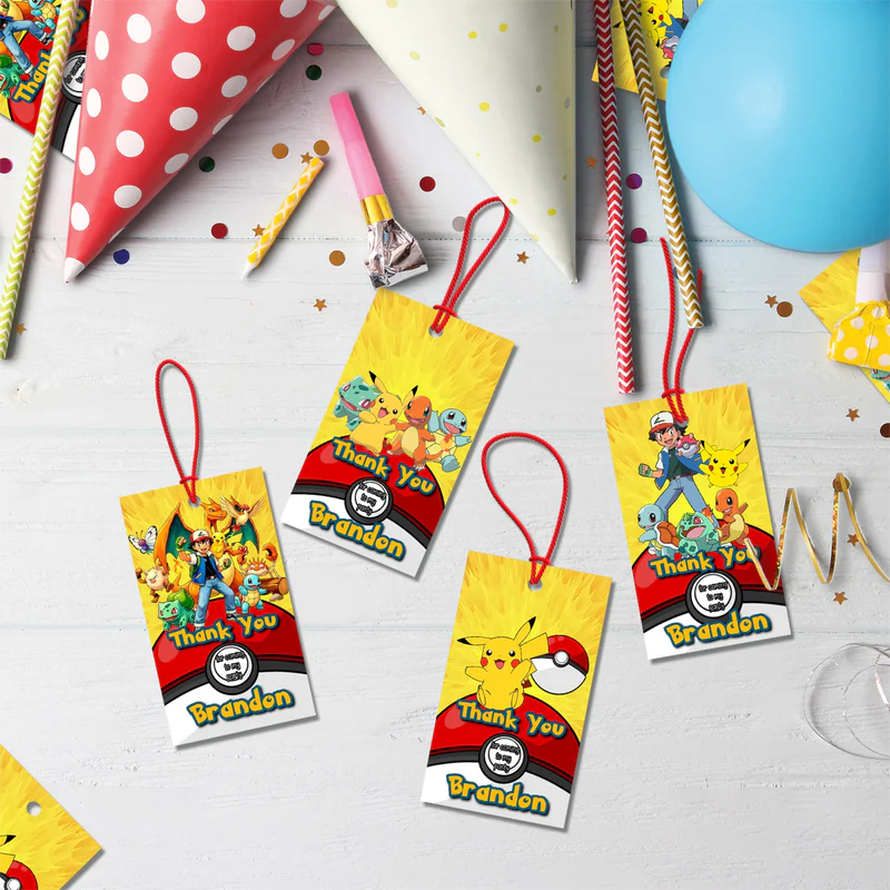 Pokemon Birthday Decorations, Anime Party Supplies, Pocket Monster Themed, Pokemon Digital Template, Editable Pokemon Image SVG PNG