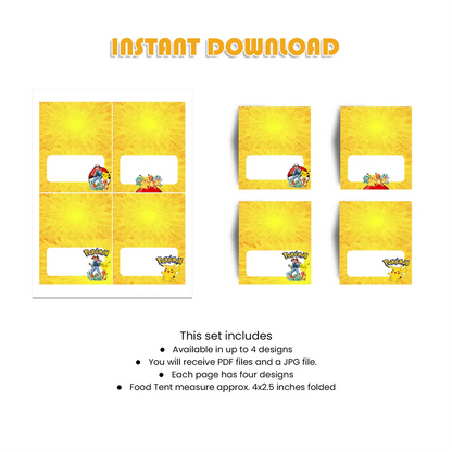 Best Pokemon Food Cards & Buffet Labels