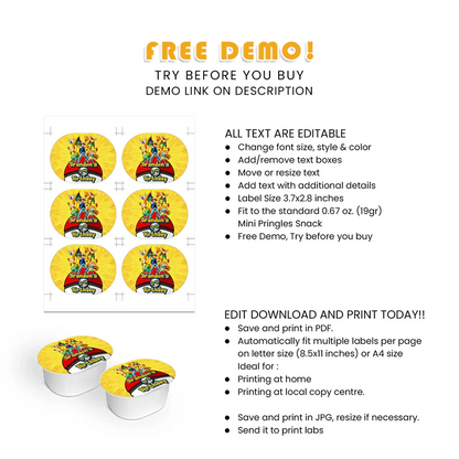 Best Pokemon Mini Pringles Label Party Favors