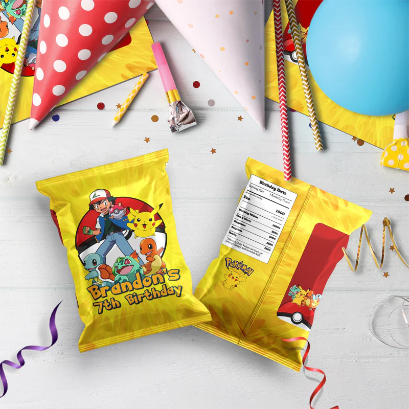 Pokemon Birthday Decorations, Anime Party Supplies, Pocket Monster Themed, Pokemon Digital Template, Editable Pokemon Image SVG PNG