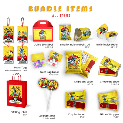 Pokemon Birthday Decorations, Anime Party Supplies, Pocket Monster Themed, Pokemon Digital Template, Editable Pokemon Image SVG PNG