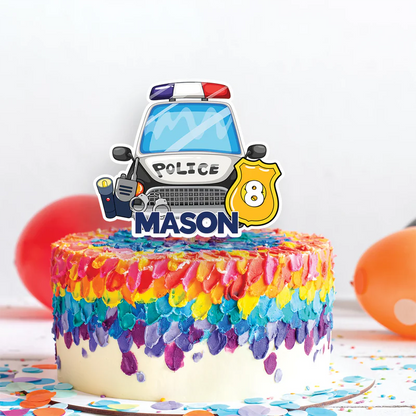 Police Car Birthday Decorations, Cop Party Supplies, Police Themed, Police cop Digital Template, Editable Kids Police Image SVG PNG