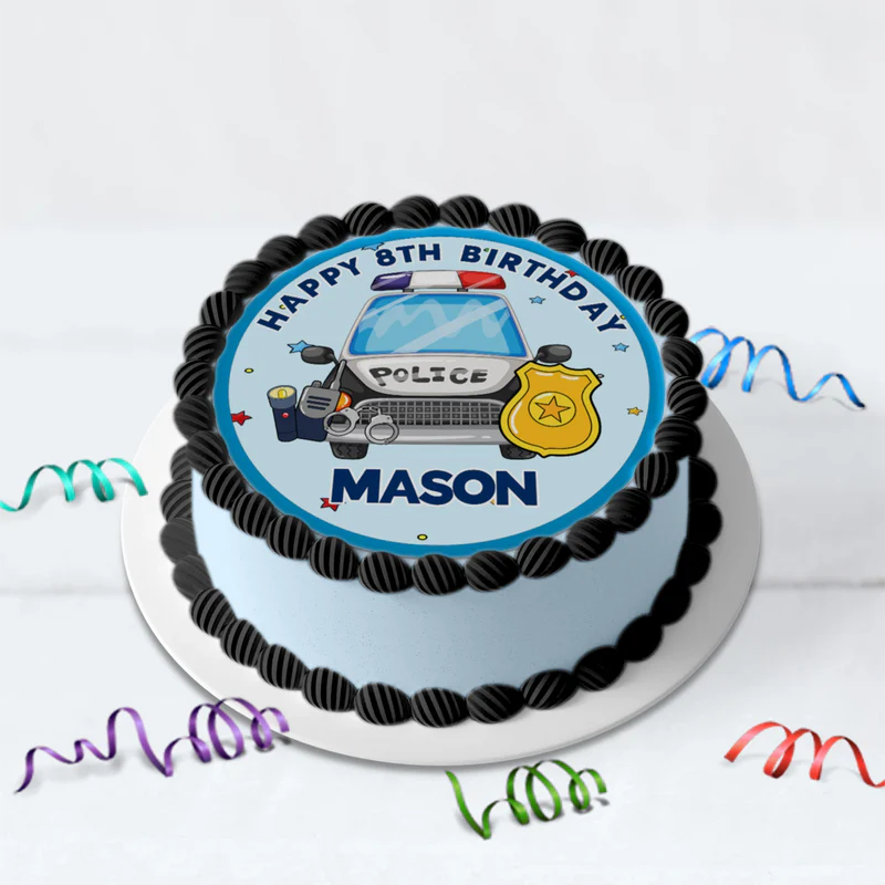 Police Car Birthday Decorations, Cop Party Supplies, Police Themed, Police cop Digital Template, Editable Kids Police Image SVG PNG