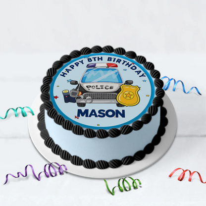 Police Car Birthday Decorations, Cop Party Supplies, Police Themed, Police cop Digital Template, Editable Kids Police Image SVG PNG