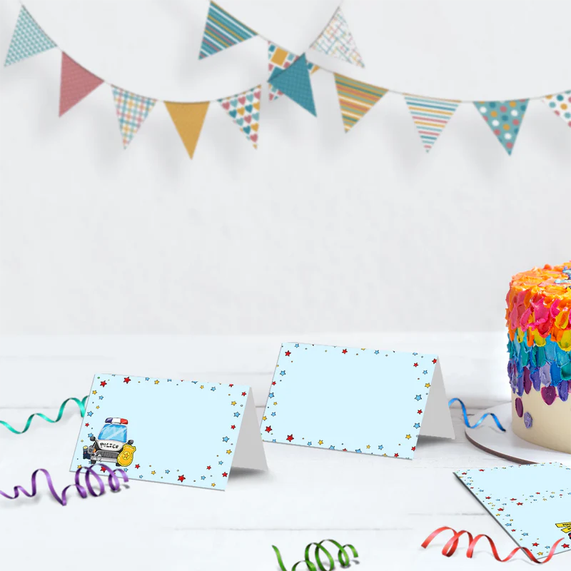 Police Car Birthday Decorations, Cop Party Supplies, Police Themed, Police cop Digital Template, Editable Kids Police Image SVG PNG