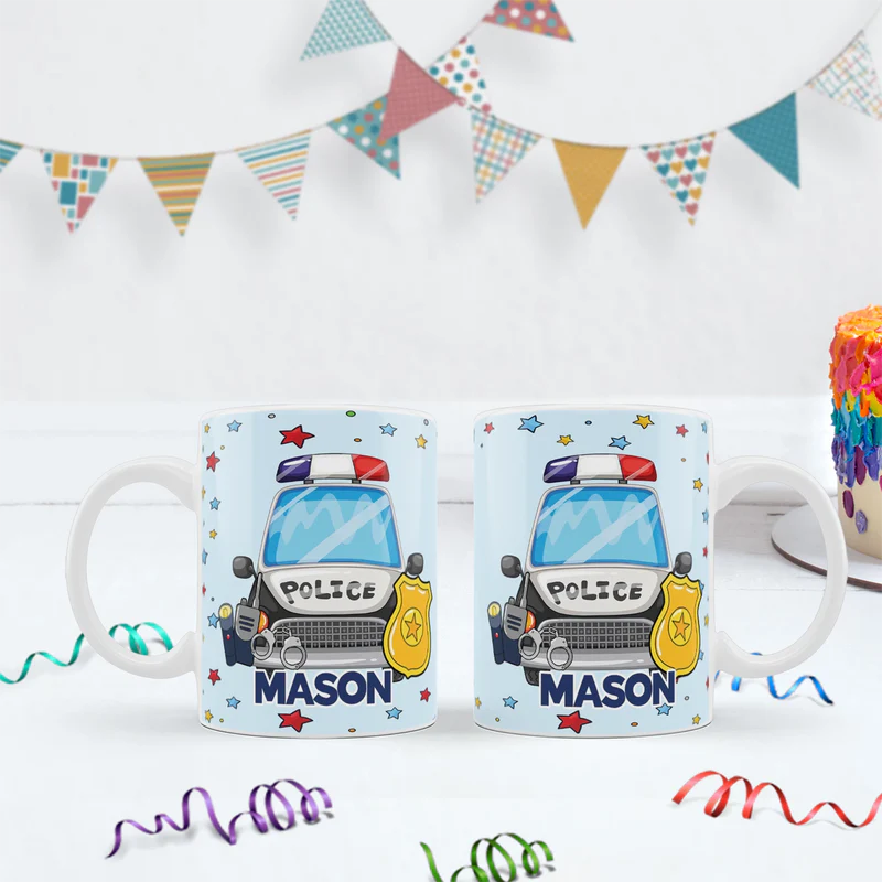 Police Car Birthday Decorations, Cop Party Supplies, Police Themed, Police cop Digital Template, Editable Kids Police Image SVG PNG