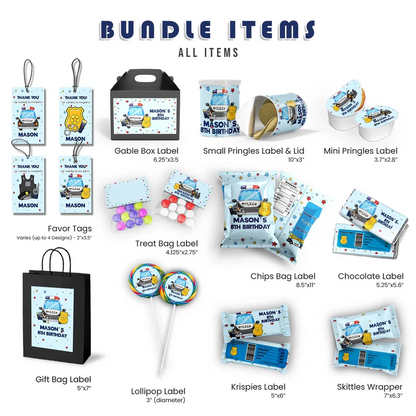 Police Car Birthday Decorations, Cop Party Supplies, Police Themed, Police cop Digital Template, Editable Kids Police Image SVG PNG