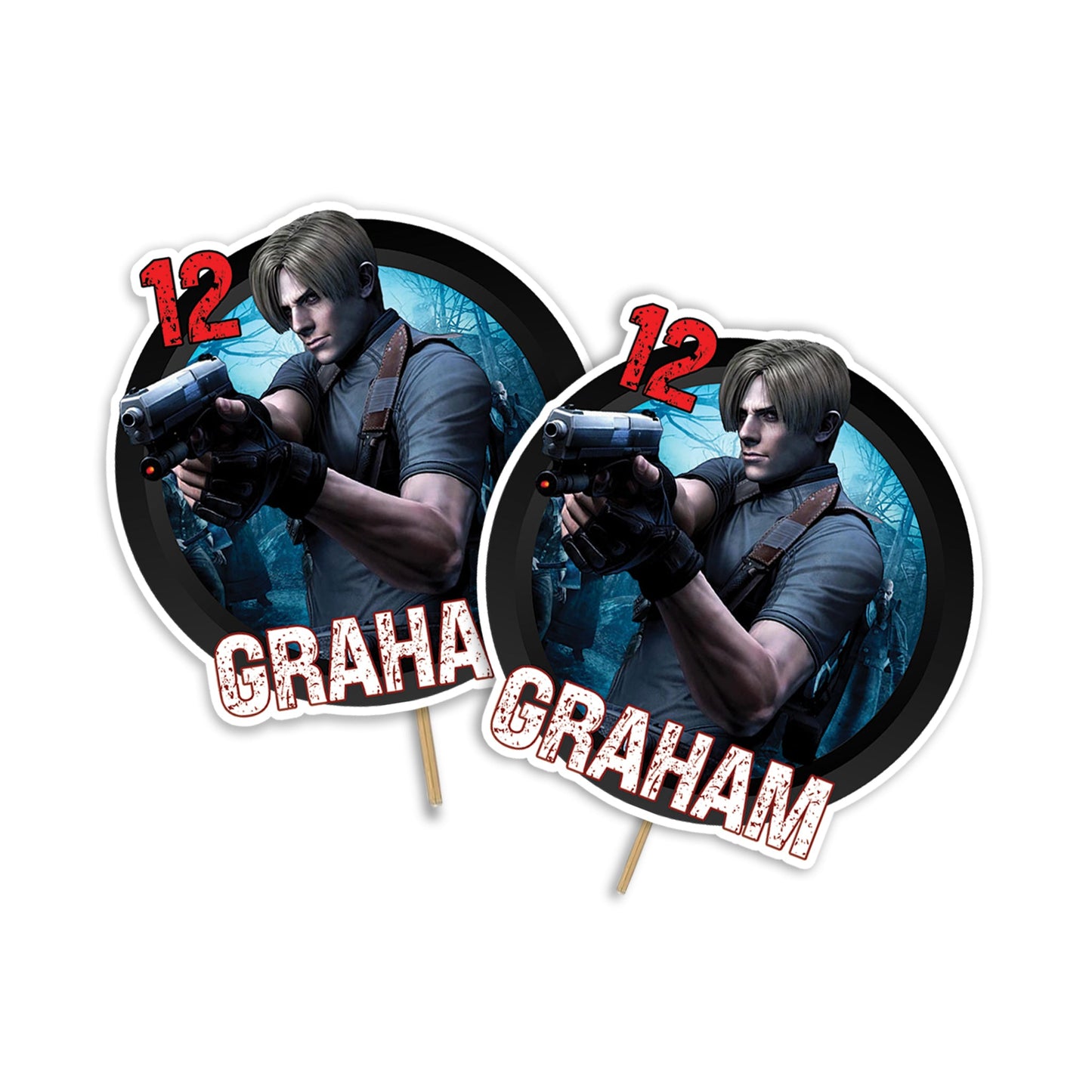 Resident Evil themed personalized cake toppers