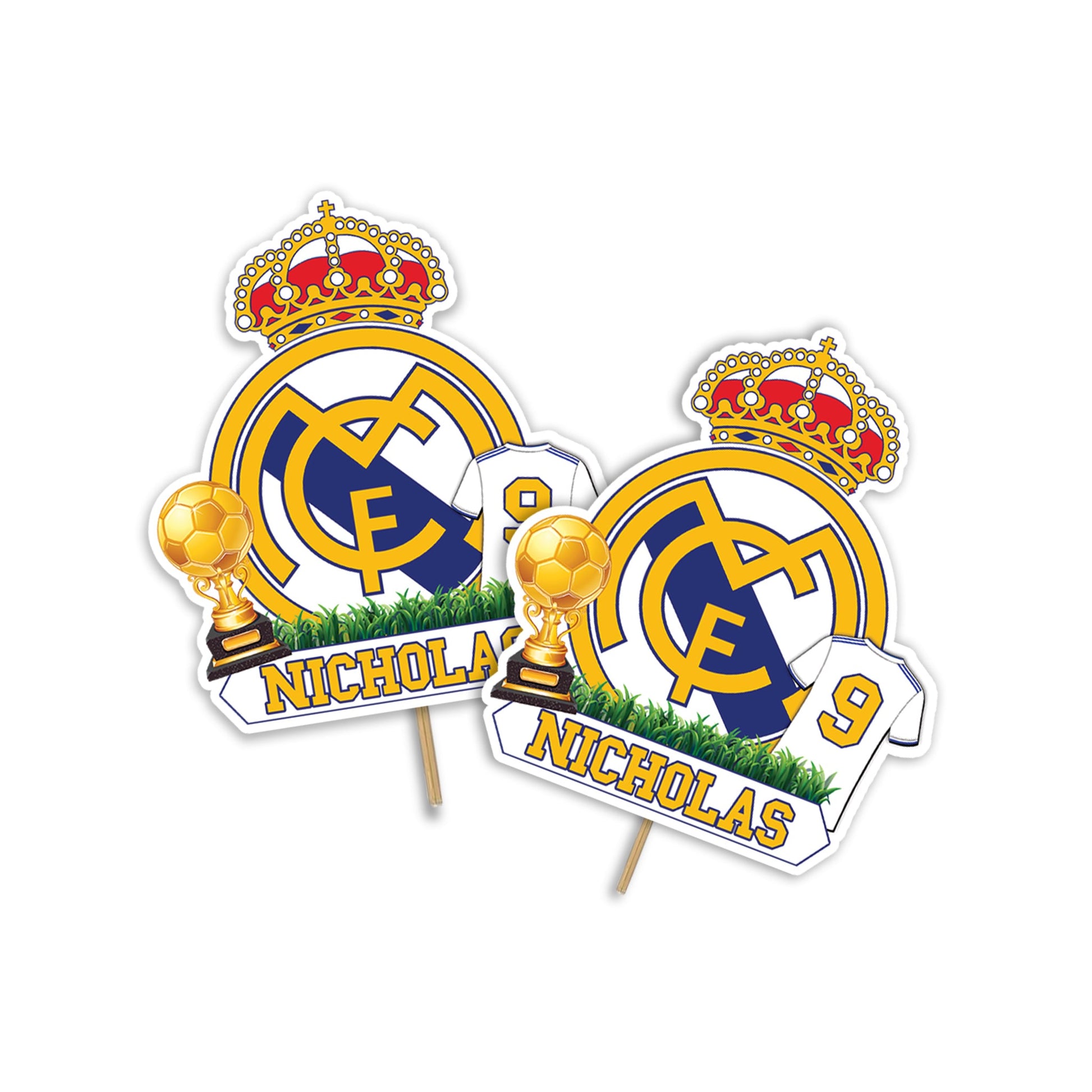 Real Madrid CF themed personalized cake toppers