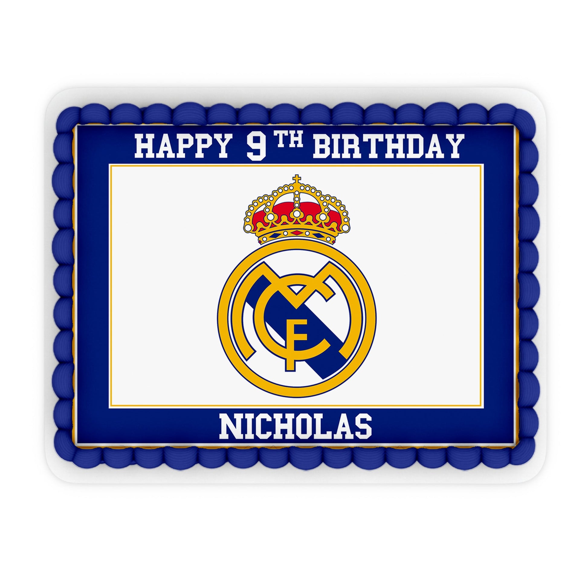 Rectangle-shaped Real Madrid CF personalized cake images