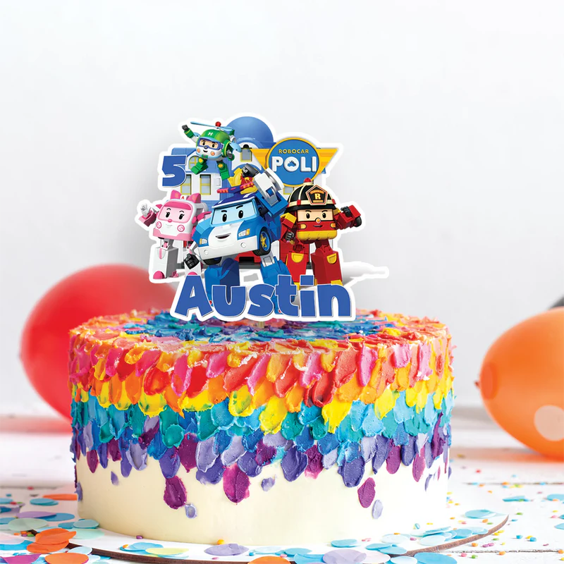 Robocar Poli Birthday Decorations, Robocar Rescue Team Party Supplies, Robocar Broomstown Themed, Robocar POLI Digital Template, Editable Robocar POLI Image SVG PNG