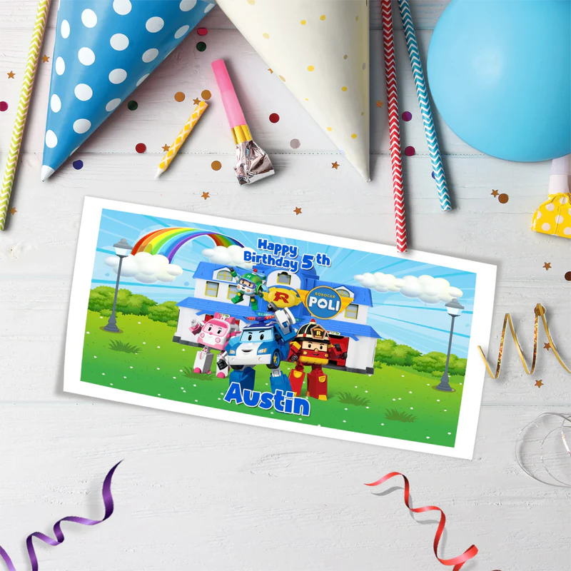 Robocar Poli Birthday Decorations, Robocar Rescue Team Party Supplies, Robocar Broomstown Themed, Robocar POLI Digital Template, Editable Robocar POLI Image SVG PNG