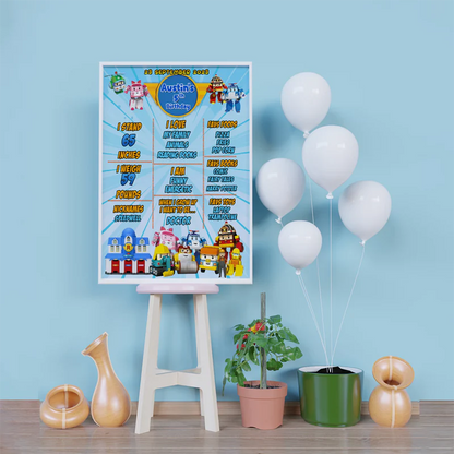 Robocar Poli Birthday Decorations, Robocar Rescue Team Party Supplies, Robocar Broomstown Themed, Robocar POLI Digital Template, Editable Robocar POLI Image SVG PNG