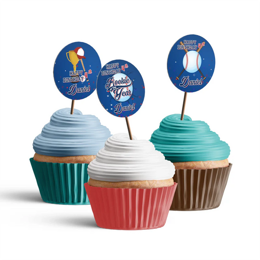 rookie of the year cupcake toppers printable and personalized