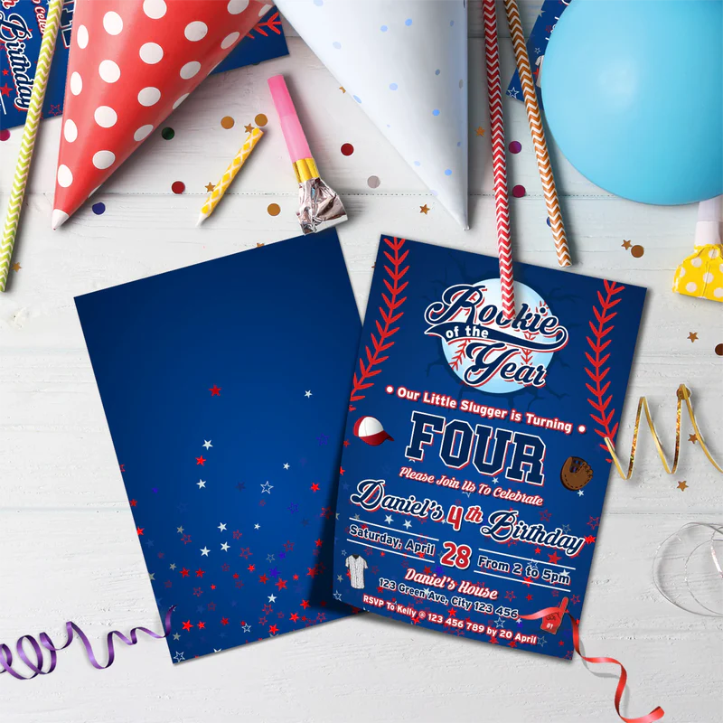 Rookie of The Year Birthday Decorations, MVP Sport Party Supplies, Baseball Themed, Rookie of the Year Digital Template, Editable Rookie of the Year Image SVG PNG