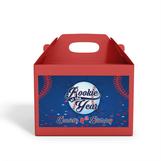 rookie of the year treat box label for birthday gable boxes