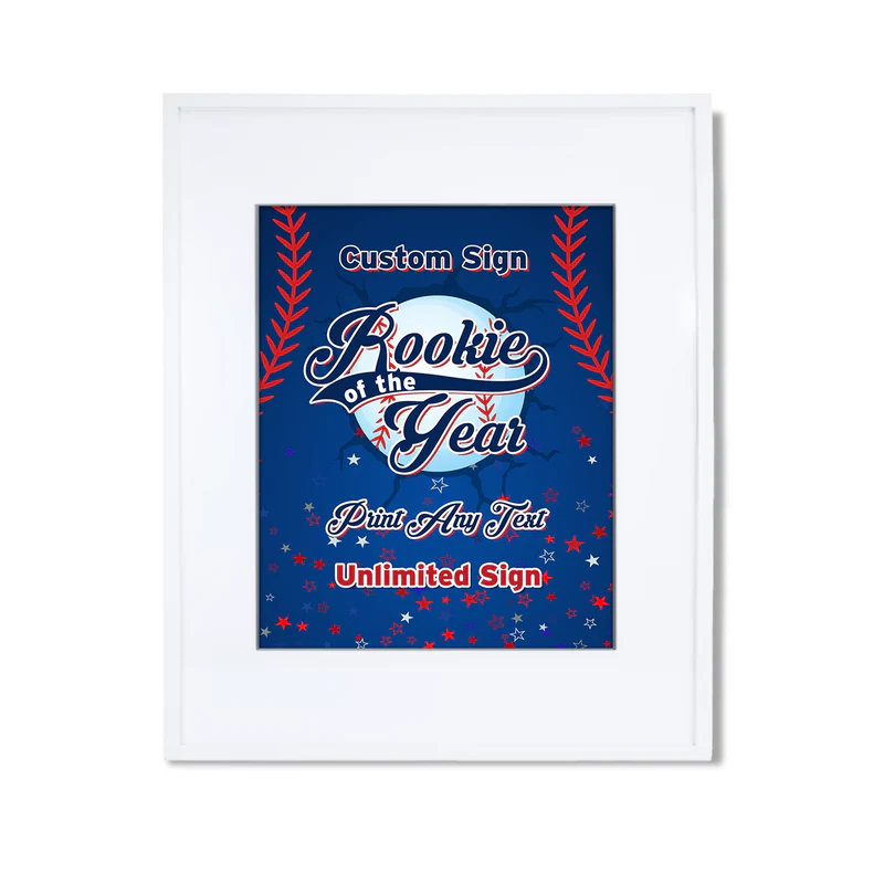 rookie of the year custom party sign with editable text
