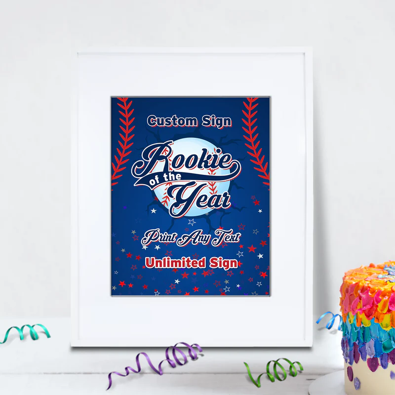 Rookie of The Year Birthday Decorations, MVP Sport Party Supplies, Baseball Themed, Rookie of the Year Digital Template, Editable Rookie of the Year Image SVG PNG