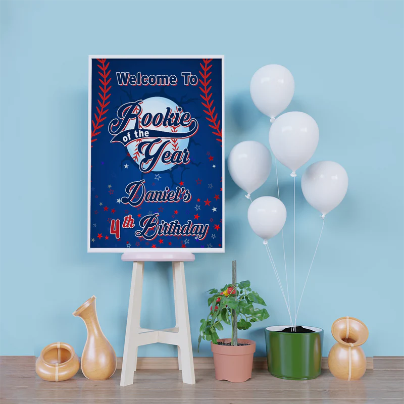 Rookie of The Year Birthday Decorations, MVP Sport Party Supplies, Baseball Themed, Rookie of the Year Digital Template, Editable Rookie of the Year Image SVG PNG
