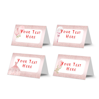 Rose Gold Food Cards elegant food labels for buffet tables and party setups