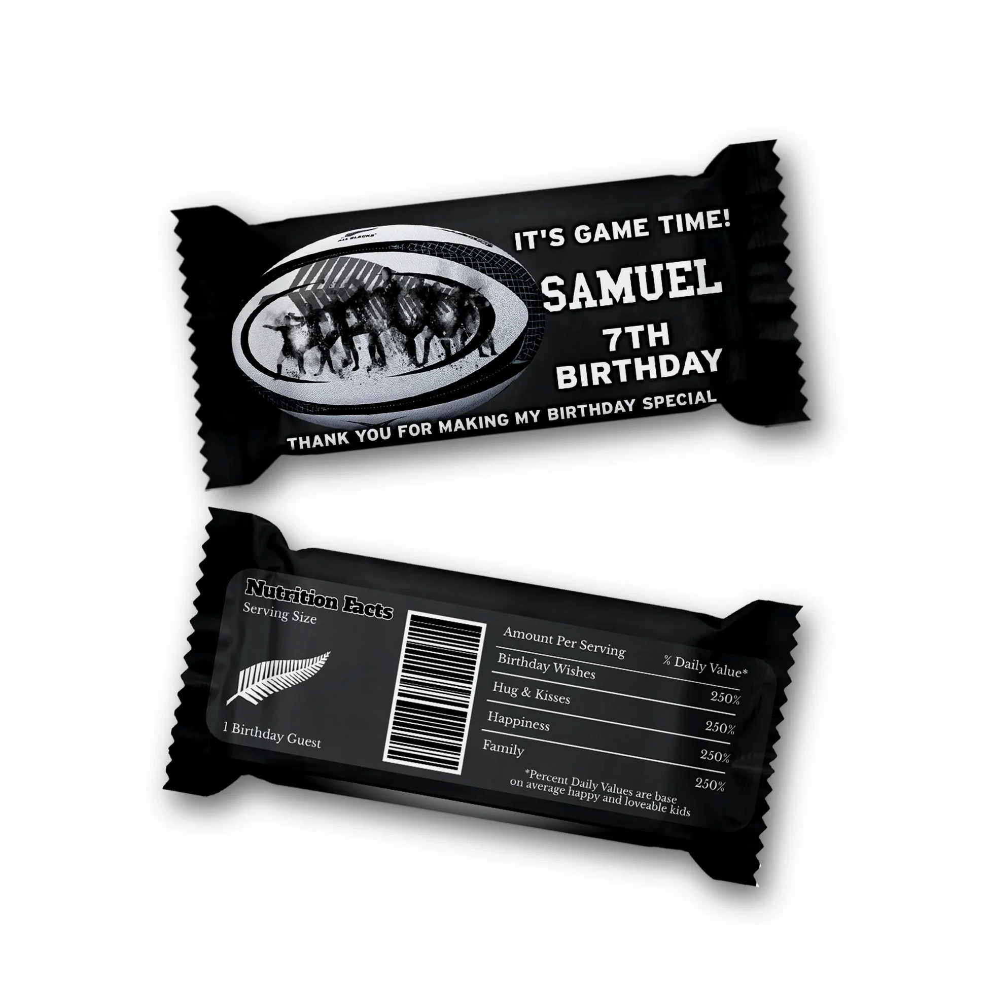 Rugby NZ Rice Krispies Treats Label & Candy Bar Label with rugby themes