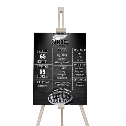 Rugby NZ Milestone Poster with personalized rugby achievements and designs