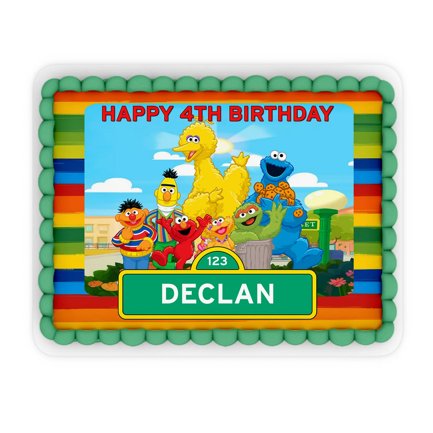 Personalized Edible Sheet Cake Images With Sesame Street Characters