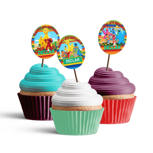 Custom Cupcake Toppers With Sesame Street Characters