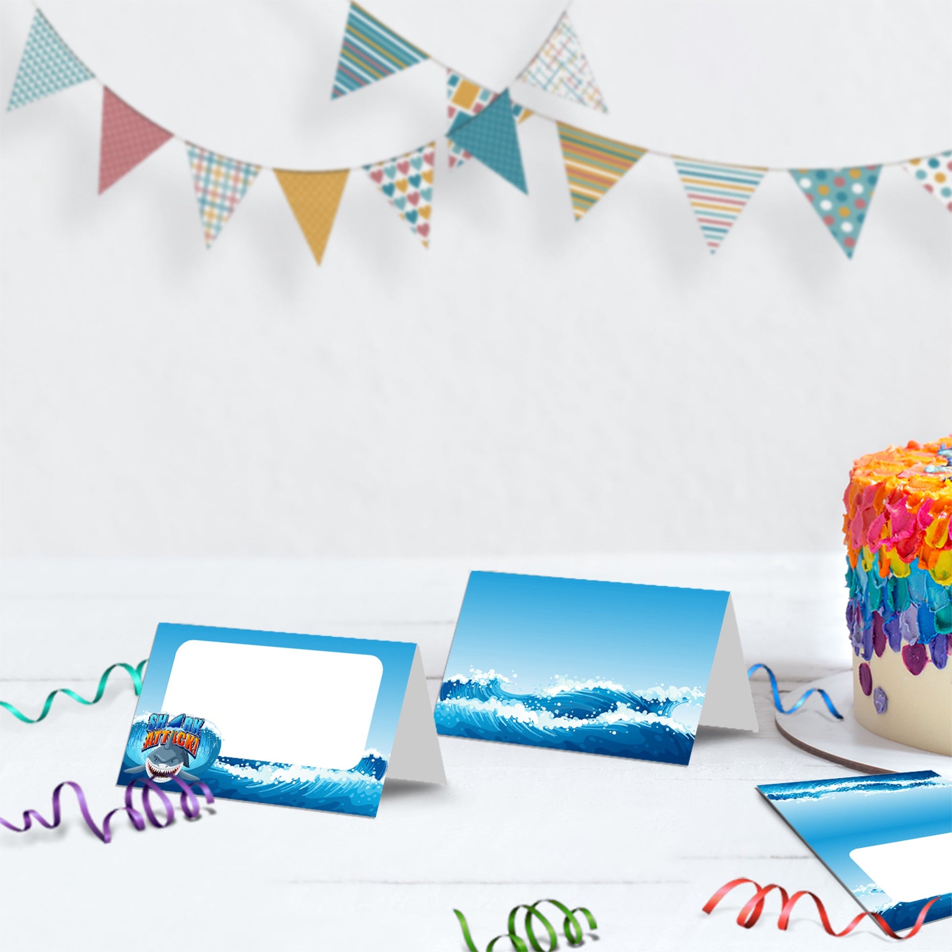 Shark Birthday Decorations, Shark Party Supplies, Under Sea Themed, Kids Birthday Digital Template, Editable Shark Image SVG PNG