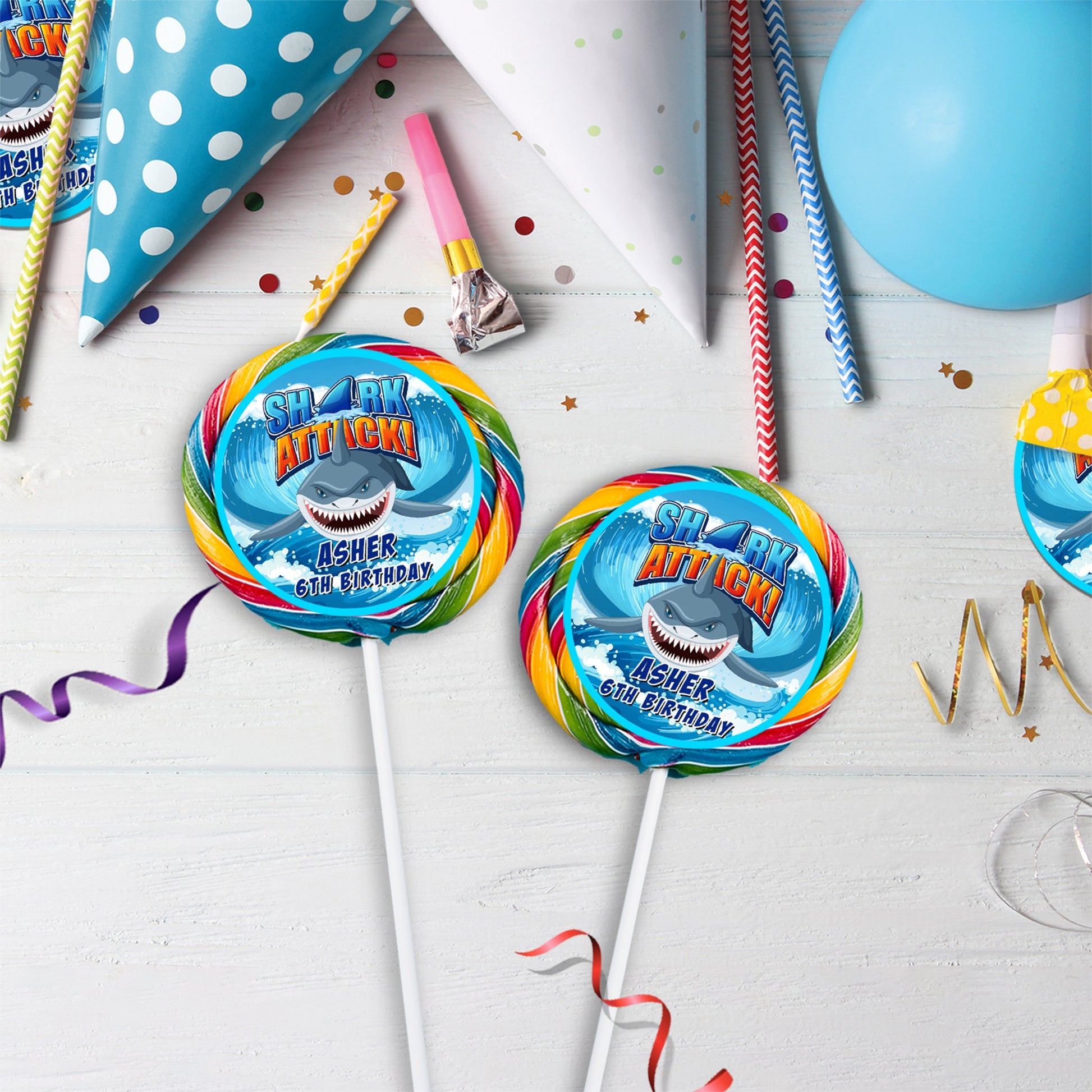 Shark Birthday Decorations, Shark Party Supplies, Under Sea Themed, Kids Birthday Digital Template, Editable Shark Image SVG PNG