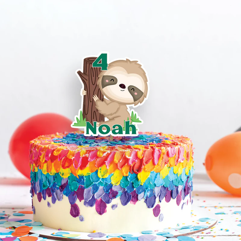 Sloths Birthday Decorations, Sloth Party Supplies, Sloth Birthday Themed, Lazy Animal Digital Template, Editable Sloth Image SVG PNG