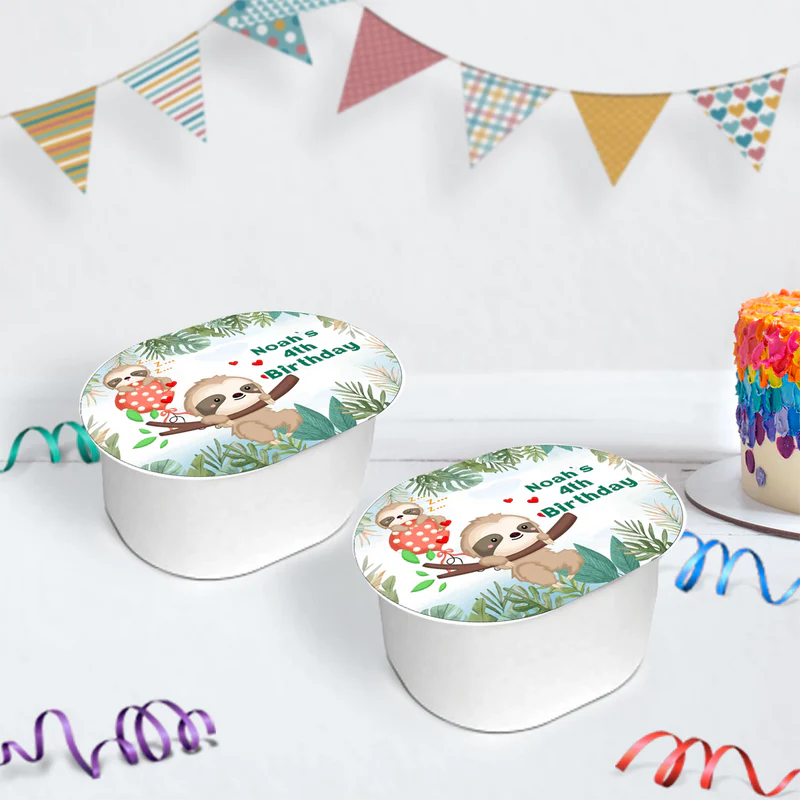 Sloths Birthday Decorations, Sloth Party Supplies, Sloth Birthday Themed, Lazy Animal Digital Template, Editable Sloth Image SVG PNG