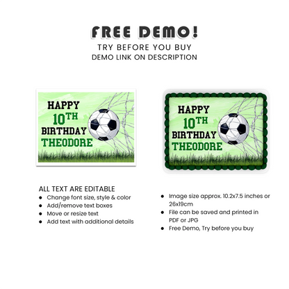 Soccer personalized icing sheet cake topper images custom edible decor