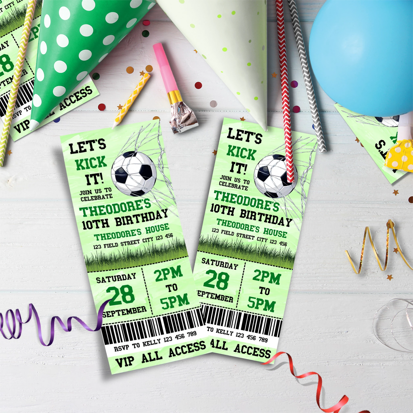 Soccer Birthday Decorations, World Cup Party Supplies, Football Themed, Messi Ronaldo Digital Template, Editable Soccer Image SVG PNG
