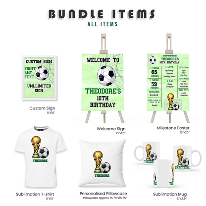 Soccer personalized party pack bundle digital templates for birthdays and events