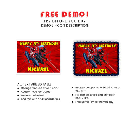 Enhance Your Celebration with Spiderman Personalized Rectangle Cake Images