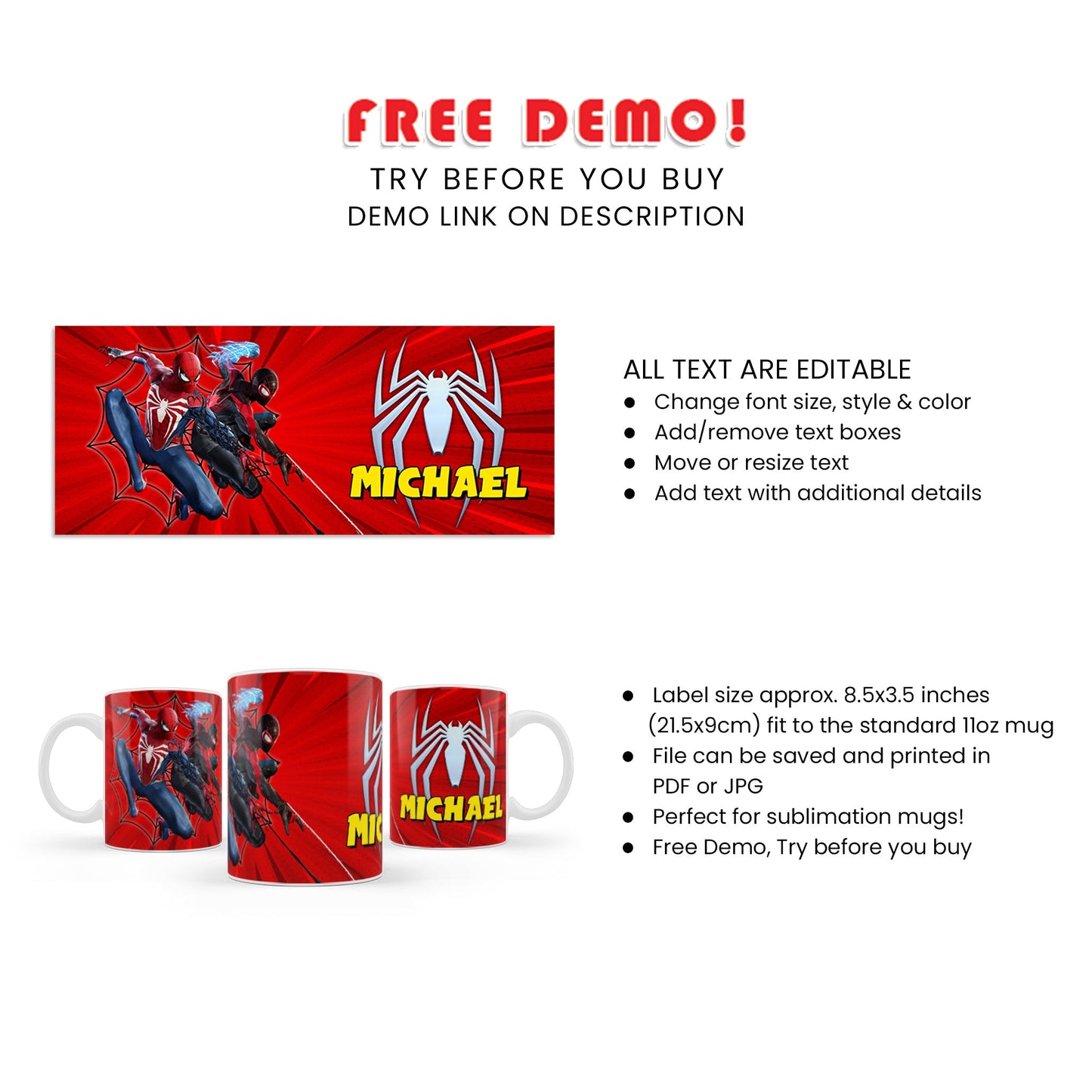 Enjoy Your Favorite Beverage with a Spiderman Sublimation Mug