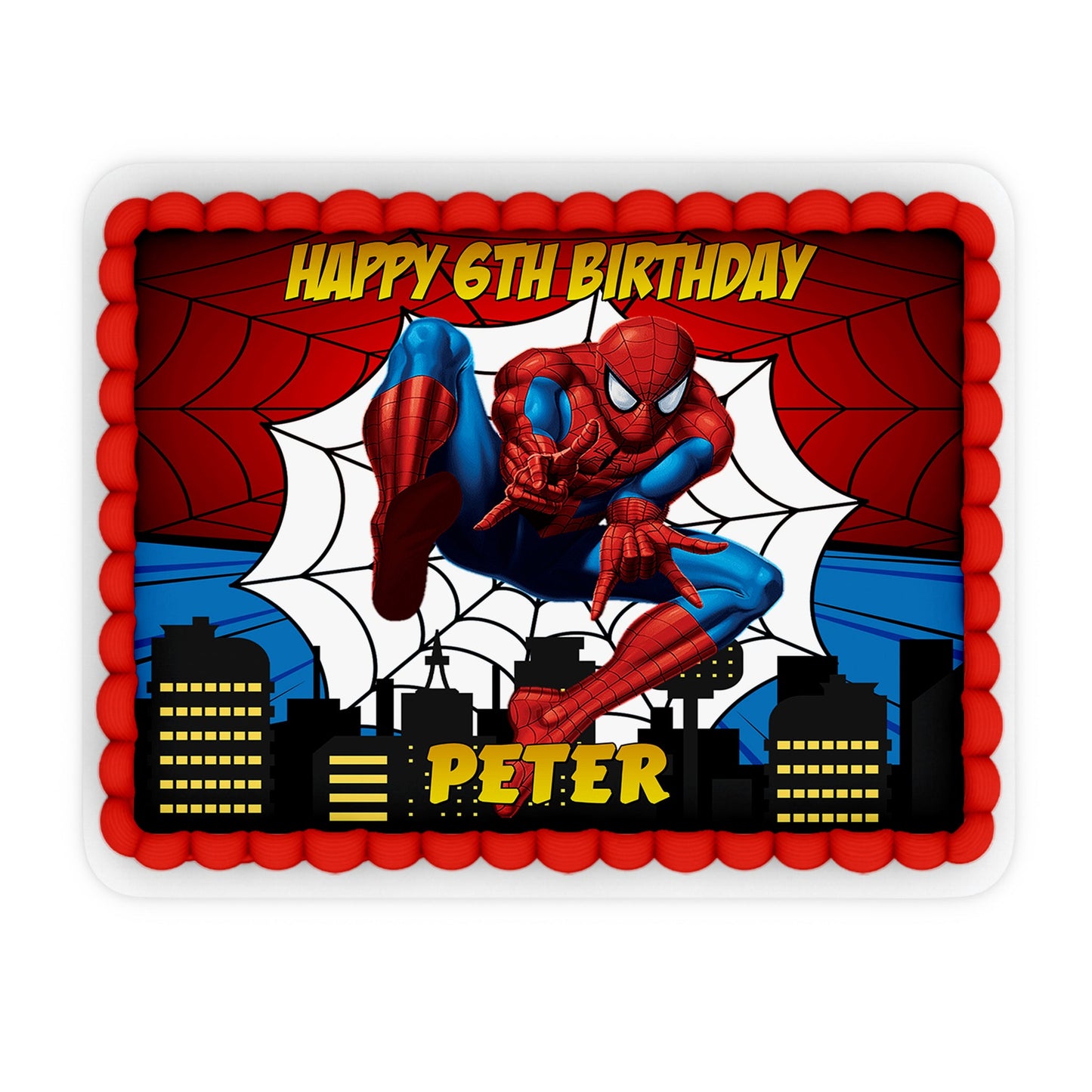 Rectangle Spiderman personalized cake images