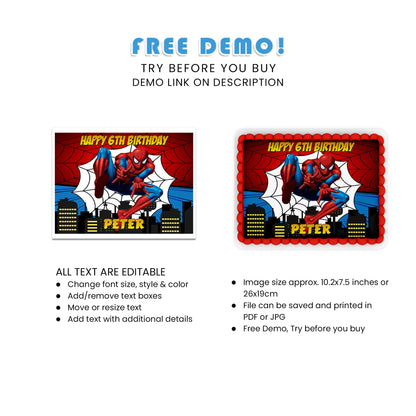 Enhance Your Celebration with Spiderman Personalized Rectangle Cake Images