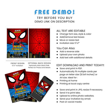 Invite Your Friends in Style with Spiderman Personalized Birthday Card Invitations