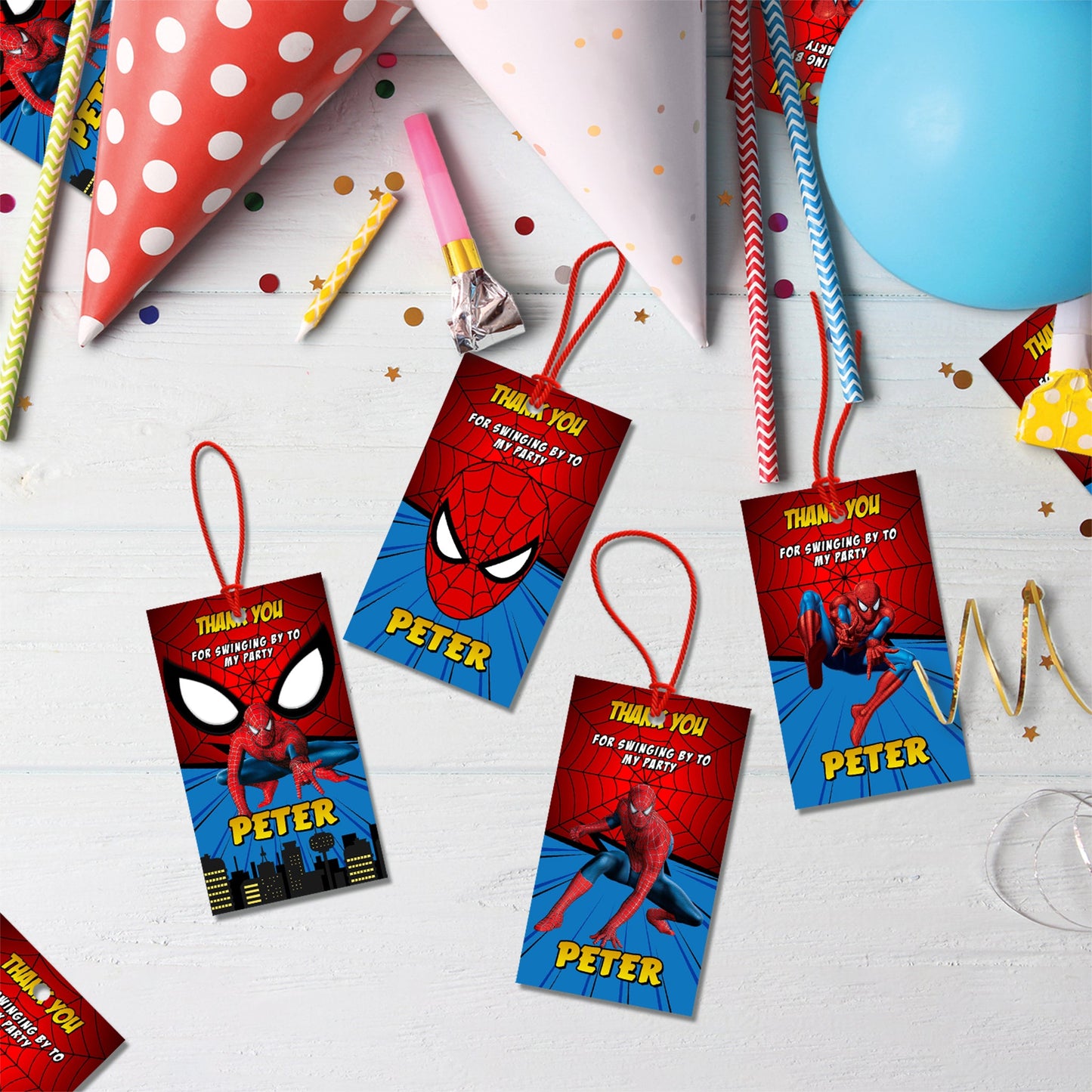 Spiderman Birthday Decorations, Spiderman Marvel Party Supplies, Super Heroes Themed, Spider-Man Digital Template, Editable Spiderman Image SVG PNG