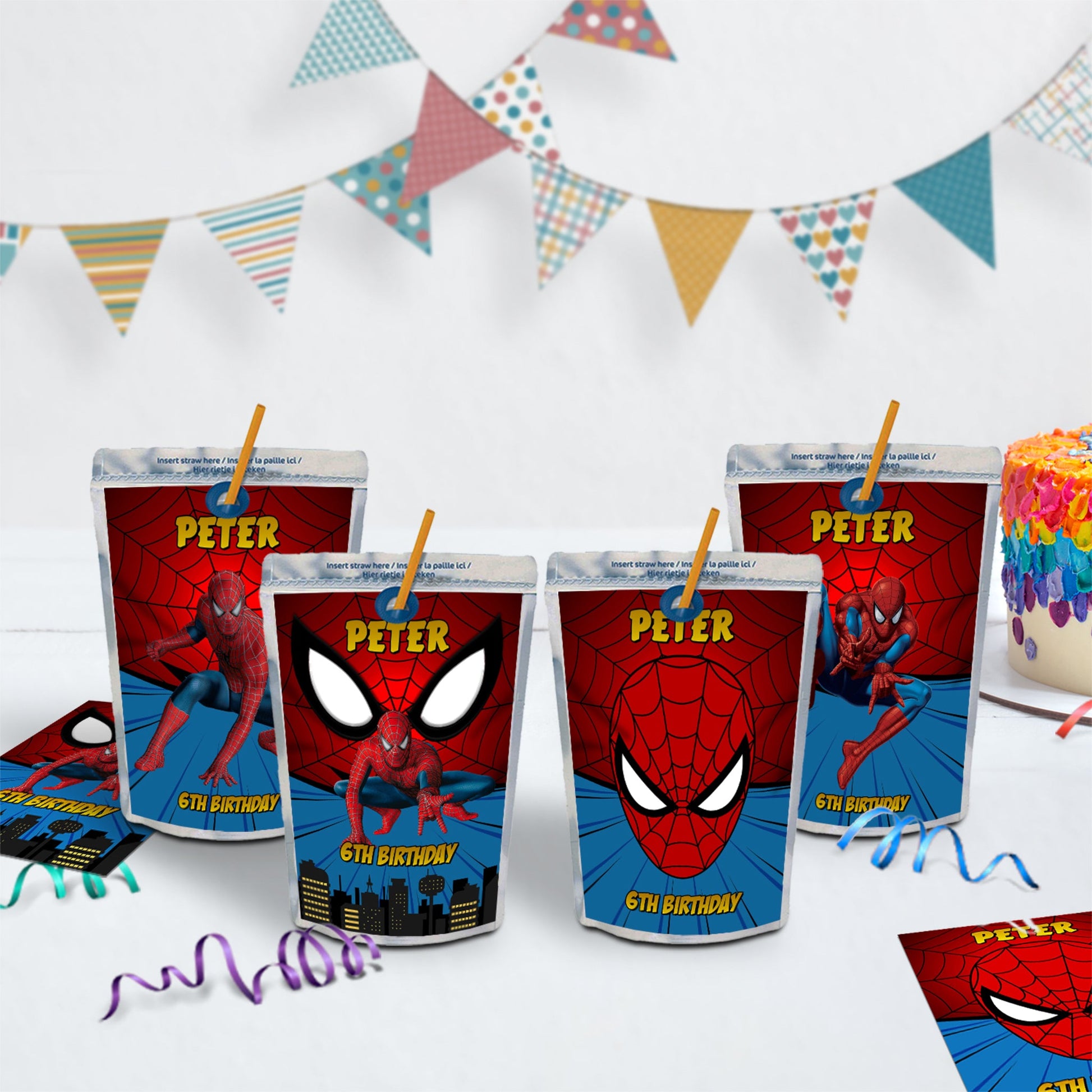 Spiderman Birthday Decorations, Spiderman Marvel Party Supplies, Super Heroes Themed, Spider-Man Digital Template, Editable Spiderman Image SVG PNG