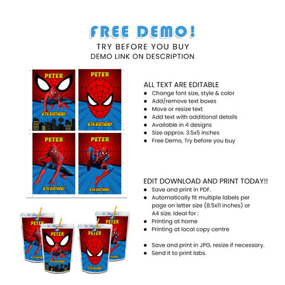 Refresh Your Party with Spiderman Juice Pouch Labels