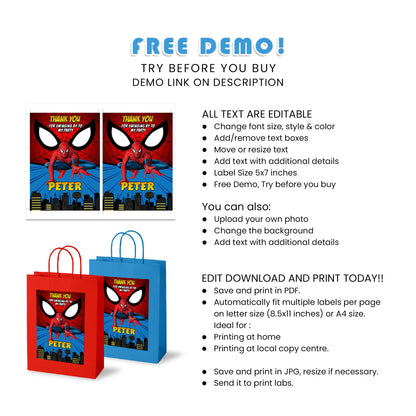 Make Your Goody Bags Stand Out with Spiderman Goody Bag Labels
