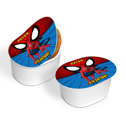 Mini Pringles label with Spiderman theme