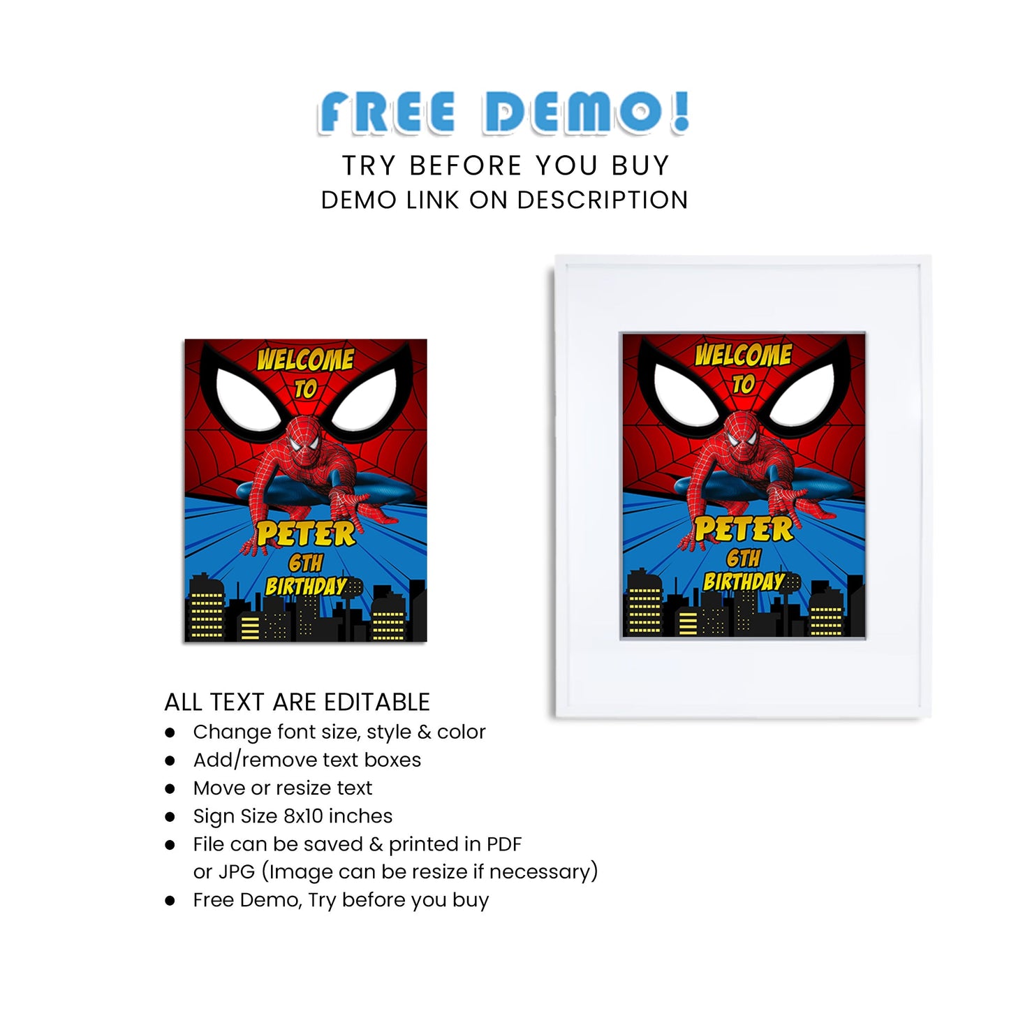 Personalize Your Party Space with Spiderman Custom Signs