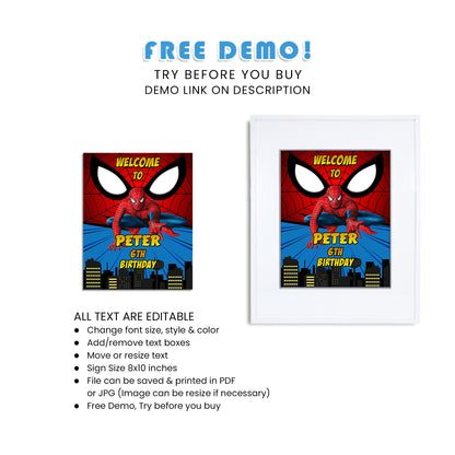 Personalize Your Party Space with Spiderman Custom Signs