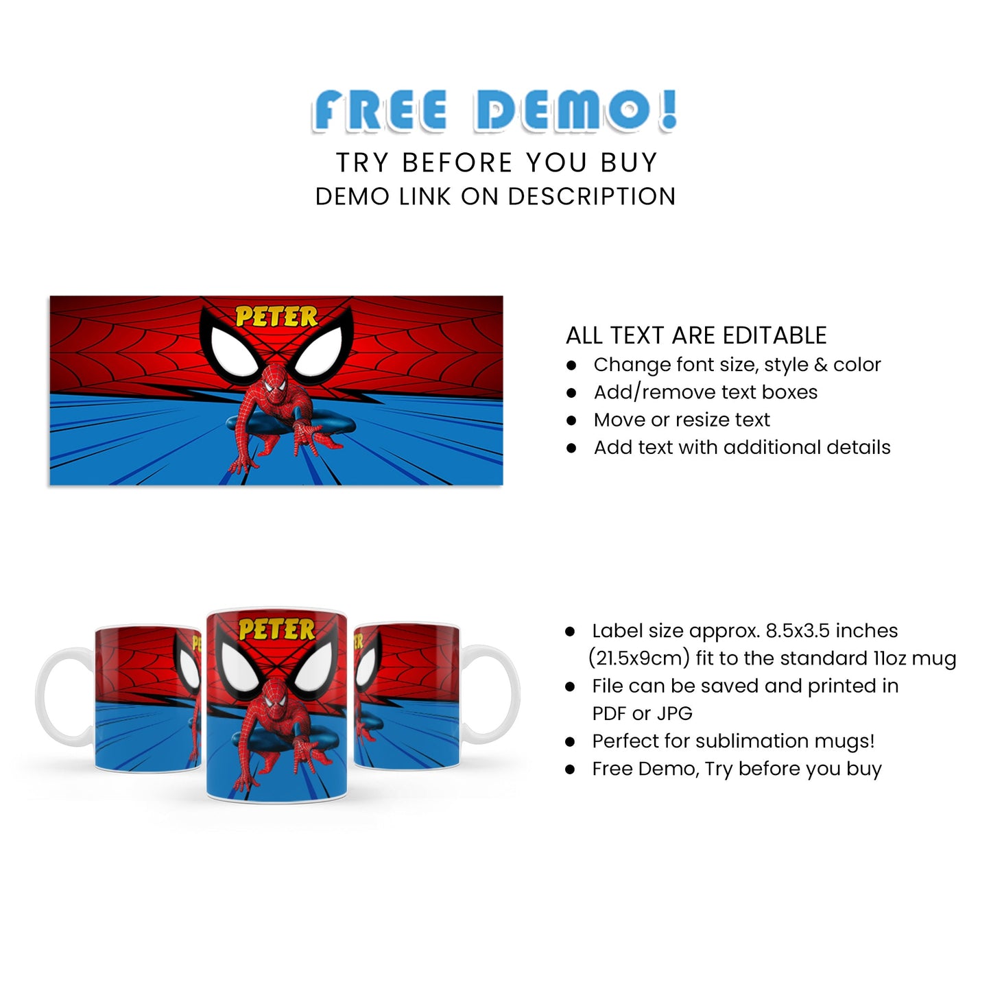 Enjoy Your Favorite Beverage with a Spiderman Sublimation Mug