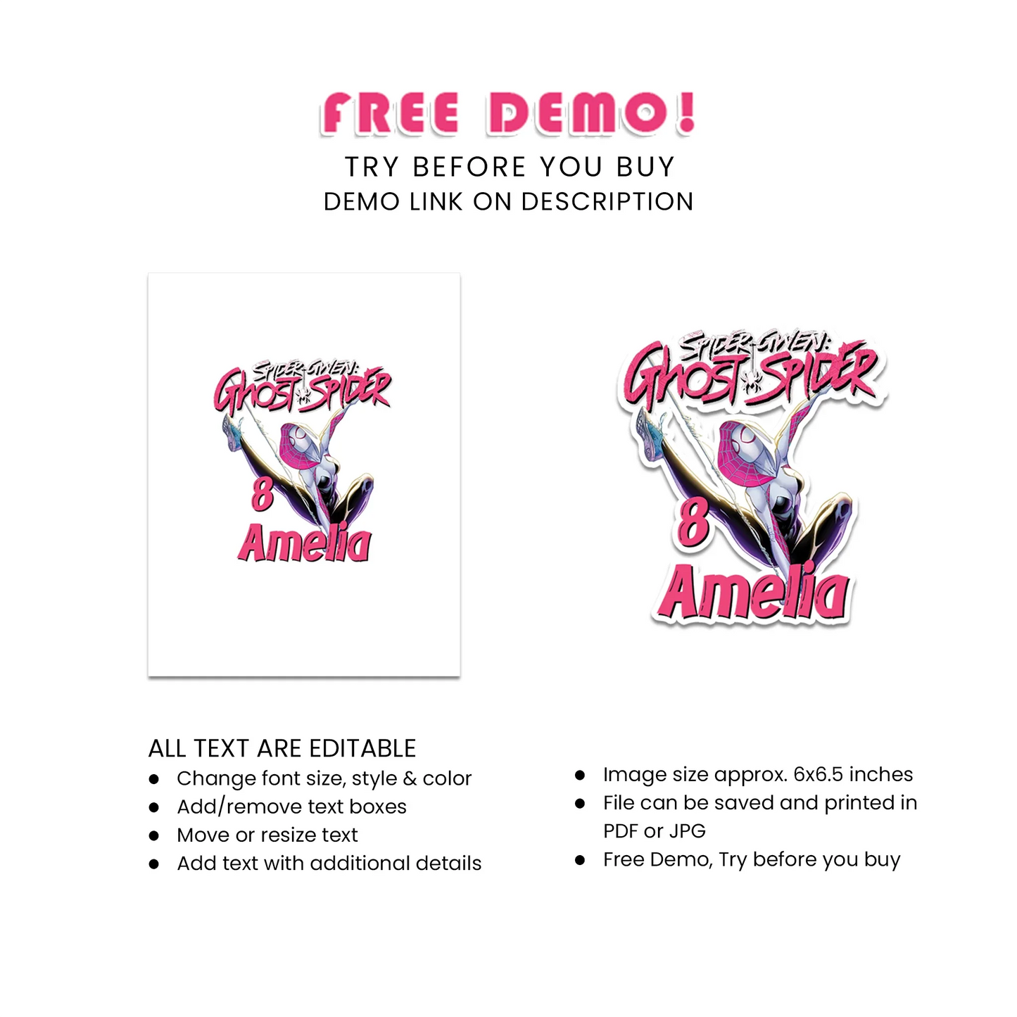 Spider-Woman Personalized Cake Toppers Custom Design